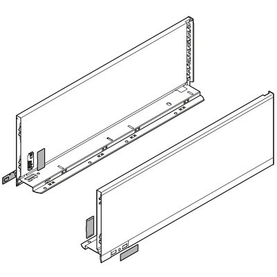 Комплект царг LEGRABOX pure, высота C (177,0 мм), НД=350 мм, белый шелк