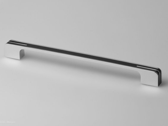 Monohrome мебельная ручка-скоба 256 мм хром полированный с черной вставкой