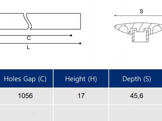 618 вертикальная мебельная ручка-профиль 1280 мм нержавеющая сталь