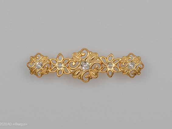 WMN731 мебельная ручка-скоба 96 мм позолота и кристаллы Swarovski