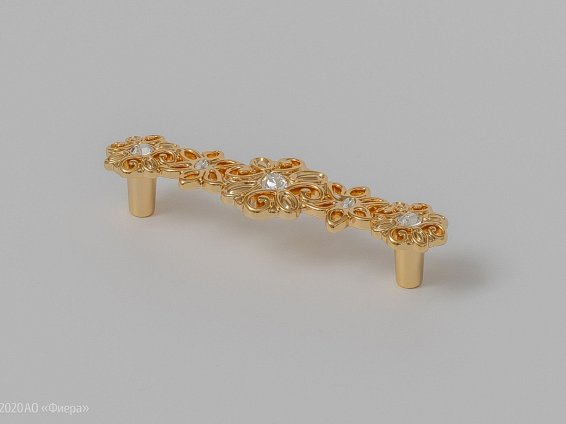 WMN731 мебельная ручка-скоба 96 мм позолота и кристаллы Swarovski