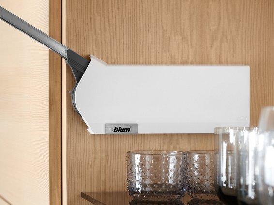 Подъемный механизм, AVENTOS HF 28/39, бел., 3 петли (прямые планки для рычага и крестообразные с винтом для петель)